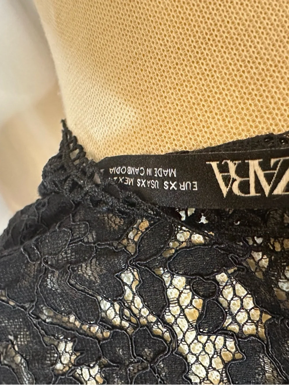 Zara Black Lace Long Sleeve Top - Picture 7 of 8